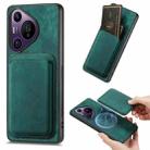 For Huawei Pura 70 Pro+ Retro Leather Card Bag Magnetic Phone Case(Green) - 1