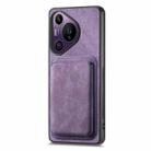 For Huawei Pura 70 Pro+ Retro Leather Card Bag Magnetic Phone Case(Purple) - 2