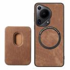 For Huawei Pura 70 Ultra Retro Leather Card Bag Magnetic Phone Case(Brown) - 3