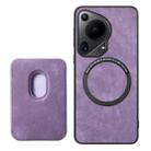 For Huawei Pura 70 Ultra Retro Leather Card Bag Magnetic Phone Case(Purple) - 3