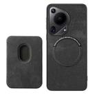 For Huawei Pura 70 Ultra Retro Leather Card Bag Magnetic Phone Case(Black) - 3