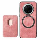 For Huawei Mate 70 Retro Leather Card Bag Magnetic Phone Case(Pink) - 3