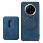 For Huawei Mate 70 Pro Retro Leather Card Bag Magnetic Phone Case(Blue) - 3
