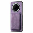 For Huawei Mate 70 Pro+ Retro Leather Card Bag Magnetic Phone Case(Purple) - 2
