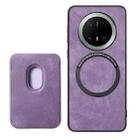 For Huawei Mate 70 Pro+ Retro Leather Card Bag Magnetic Phone Case(Purple) - 3