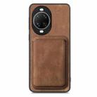 For Huawei nova 14 Retro Leather Card Bag Magnetic Phone Case(Brown) - 2