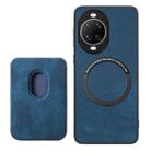 For Huawei nova 14 Ultra Retro Leather Card Bag Magnetic Phone Case(Blue) - 3
