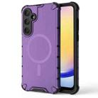 For Samsung Galaxy A25 5G Grating Airbag Shockproof MagSafe Frosted Phone Case(Purple) - 1