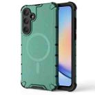 For Samsung Galaxy A34 5G Grating Airbag Shockproof MagSafe Frosted Phone Case(Green) - 1