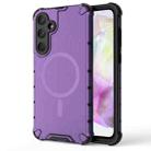 For Samsung Galaxy A35 5G Grating Airbag Shockproof MagSafe Frosted Phone Case(Purple) - 1