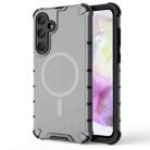 For Samsung Galaxy A35 5G Grating Airbag Shockproof MagSafe Frosted Phone Case(Transparent Black) - 1