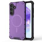 For Samsung Galaxy A55 5G Grating Airbag Shockproof MagSafe Frosted Phone Case(Purple) - 1