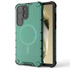 For Samsung Galaxy S24 Ultra 5G Grating Airbag Shockproof MagSafe Frosted Phone Case(Green) - 1