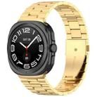 For Samsung Galaxy Watch 7 Ultra 47mm Three Beads Stainless Steel Metal Watch Band(Gold) - 1