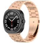 For Samsung Galaxy Watch 7 Ultra 47mm Three Beads Stainless Steel Metal Watch Band(Rose Gold) - 1
