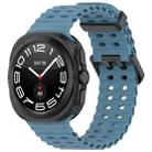 For Samsung Galaxy Watch 7 Ultra 47mm Ocean Hole Dual Buckle Silicone Watch Band(Rock Blue) - 1