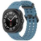 For Samsung Galaxy Watch Ultra 47mm Ocean Hole Dual Buckle Silicone Watch Band(Rock Blue) - 1