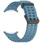 For Samsung Galaxy Watch Ultra 47mm Ocean Hole Dual Buckle Silicone Watch Band(Rock Blue) - 3