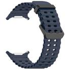 For Samsung Galaxy Watch Ultra 47mm Ocean Hole Dual Buckle Silicone Watch Band(Dark Blue) - 3