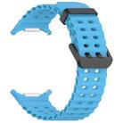 For Samsung Galaxy Watch Ultra 47mm Ocean Hole Dual Buckle Silicone Watch Band(Sky Blue) - 3