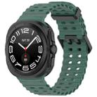 For Samsung Galaxy Watch 7 Ultra 47mm Ocean Hole Dual Buckle Silicone Watch Band(Dark Green) - 1
