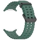 For Samsung Galaxy Watch 7 Ultra 47mm Ocean Hole Dual Buckle Silicone Watch Band(Dark Green) - 3