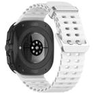 For Samsung Galaxy Watch 7 Ultra 47mm Ocean Hole Dual Buckle Silicone Watch Band(White) - 2