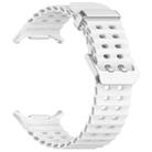 For Samsung Galaxy Watch 7 Ultra 47mm Ocean Hole Dual Buckle Silicone Watch Band(White) - 3