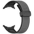 For Samsung Galaxy Watch Ultra 47mm Magnetic Folding Buckle Silicone Leather Watch Band(Gray) - 3