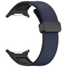 For Samsung Galaxy Watch Ultra 47mm Magnetic Folding Buckle Silicone Leather Watch Band(Dark Blue) - 3