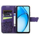 For OPPO A60 Butterfly Love Flower Embossed Leather Phone Case(Purple) - 3
