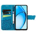 For OPPO A60 Butterfly Love Flower Embossed Leather Phone Case(Blue) - 3