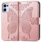 For OPPO Reno13 Butterfly Love Flower Embossed Leather Phone Case(Rose Gold) - 2