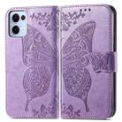 For OPPO Reno13 Butterfly Love Flower Embossed Leather Phone Case(Light Purple) - 2
