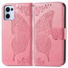 For OPPO Reno13 Pro Butterfly Love Flower Embossed Leather Phone Case(Pink) - 2