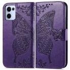For OPPO Reno13 Pro Butterfly Love Flower Embossed Leather Phone Case(Purple) - 2
