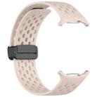 For Samsung Galaxy Watch 7 Ultra 47mm Hole Style Magnetic Folding Buckle Silicone Watch Band(Pink) - 3