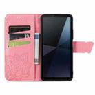 For Sony Xperia 10 VI Butterfly Love Flower Embossed Leather Phone Case(Pink) - 3