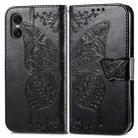 For Sony Xperia 10 VI Butterfly Love Flower Embossed Leather Phone Case(Black) - 2