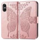 For Sony Xperia 10 VI Butterfly Love Flower Embossed Leather Phone Case(Rose Gold) - 2