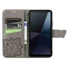 For Sony Xperia 10 VI Butterfly Love Flower Embossed Leather Phone Case(Gray) - 3