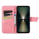 For Sony Xperia 1 VI Butterfly Love Flower Embossed Leather Phone Case(Pink) - 3