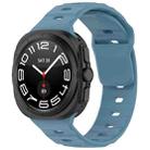 For Samsung Galaxy Watch 7 Ultra Solid Color Reverse Buckle Silicone Watch Band(Blue) - 1