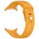 For Samsung Galaxy Watch 7 Ultra Solid Color Reverse Buckle Silicone Watch Band(Yellow) - 3