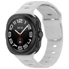 For Samsung Galaxy Watch 7 Ultra Solid Color Reverse Buckle Silicone Watch Band(Light Gray) - 1