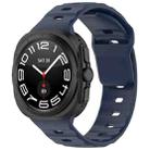 For Samsung Galaxy Watch 7 Ultra Solid Color Reverse Buckle Silicone Watch Band(Dark Blue) - 1