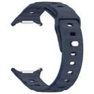 For Samsung Galaxy Watch 7 Ultra Solid Color Reverse Buckle Silicone Watch Band(Dark Blue) - 3