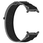 For Samsung Galaxy Watch Ultra 47mm Hook and Loop Fastener Loop Nylon Watch Band(Black+Gray) - 3