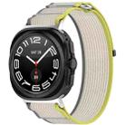 For Samsung Galaxy Watch 7 Ultra 47mm Hook and Loop Fastener Loop Nylon Watch Band(Yellow+Gray) - 1