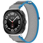 For Samsung Galaxy Watch 7 Ultra 47mm Hook and Loop Fastener Loop Nylon Watch Band(Blue+Gray) - 1